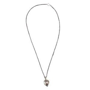 N/C 925 Sterling Silver Cage Pearl Pendant Chain Necklace Spring Ring 18"